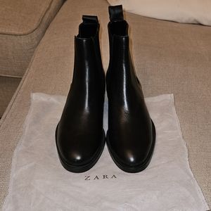 Zara Leather Ankle Chelsea Boots